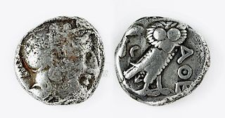 Greek Attica AR Silver Tetradrachm - Athena & Owl