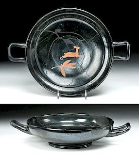 Greek Apulian Stemless Kylix - Hare Leaping in Tondo