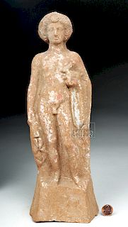 Greek Terracotta Statuette of Nude Man