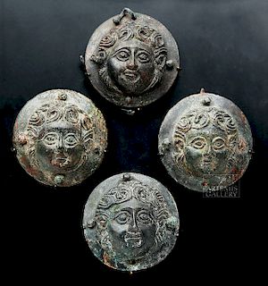Quartet of Roman Bronze Chariot Fittings - Matched Set