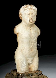 Roman Marble Statuette of a Nude Male