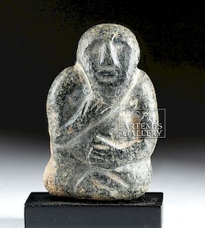 Anatolian Stone Figurine of Seated Man