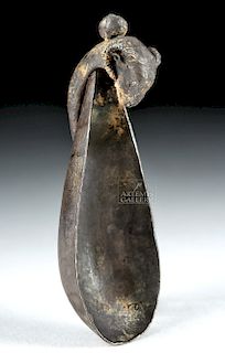 Achaemenid Silver Ram-Headed Spoon - 9.7 grams