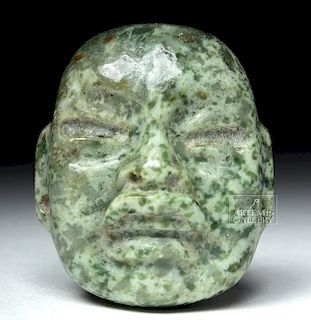 Olmec Mottled Green Stone Maskette