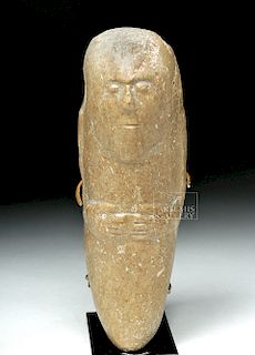 Chorrera Stone Anthropomorphic Jaguar Tooth Idol