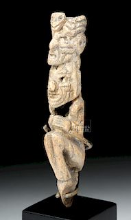 Rare La Tolita Carved Bone Figure - Mummified Lord-King