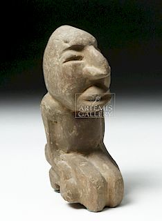 Amusing Huastec Stone Kneeling Man - Ex-Arte Primitivo