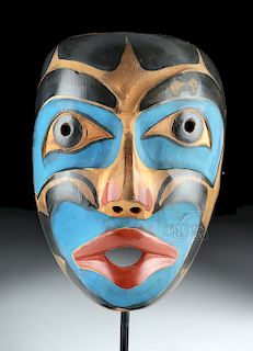20th C. Pacific Northwest Painted Wood Mask by Lelooska
