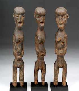 Lot of 3 Early 20th C. African Lobi Wood Bateba Figures