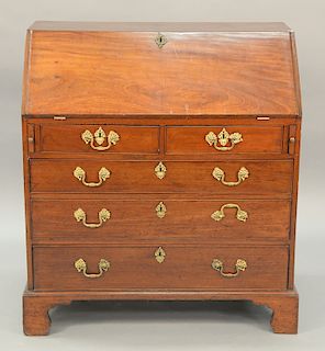 George II mahogany slant lid desk, circa 1780. ht. 42in., wd. 37 1/2in.