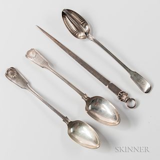 Four English Sterling Silver Serving Pieces