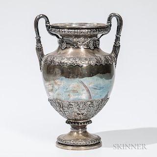T.J. Creswick Silver-plated Two-handled Vase