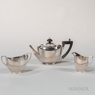 Three-piece George V Sterling Silver Tea Service