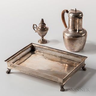 Three Pieces of Continental Silver Tableware