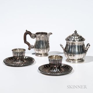 Four Pieces of French .950 Silver Tableware