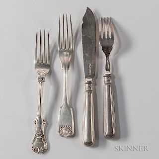 Fifty-six Pieces of Assorted Silver Flatware
