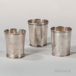 Three American Coin Silver Julep Cups