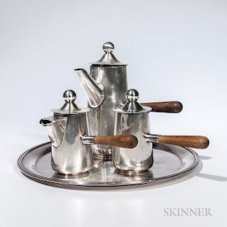 Three-piece Mexican Sterling Silver Coffee Service