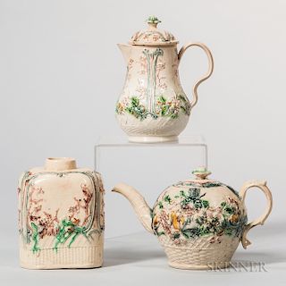 Three Staffordshire Lead-glazed Tea Wares