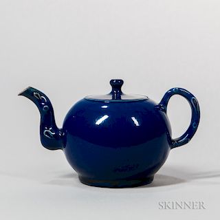 Staffordshire Salt-glazed Stoneware "Littler's Blue" Teapot and Cover