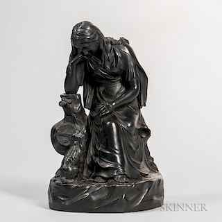 Wedgwood Black Basalt Figure of Lawrence Sterne's Poor Maria