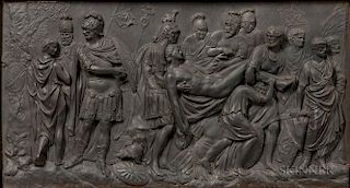 Wedgwood Black Basalt Death of a Roman Warrior  Plaque