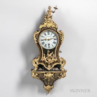 Regency-style Brass Inlaid Bracket Clock and Stand