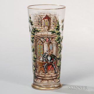 Enameled Glass "Historismus" Vase