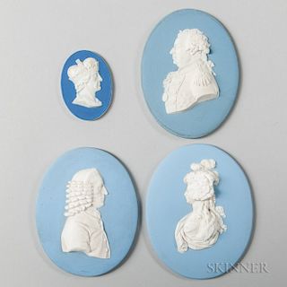 Four Wedgwood Jasper Portrait Medallions