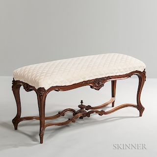 Louis XV-style Cut-velvet Upholstered Banquette