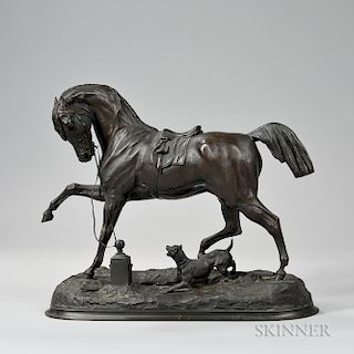 Pierre Lenordez (act. France, 1815-1892)    Angelo  /Bronze Figure of a Horse