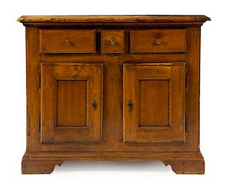A French Provincial Walnut Cabinet Height 39 1/2 x width 45 x depth 20 7/8 inches.