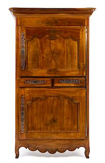 * A Louis Philippe Walnut Cabinet Height 79 1/2 x width 40 x depth 24 inches.
