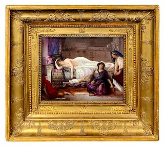 * A Sevres Style Painted Porcelain Plaque Height of porcelain 8 x width 10 inches.