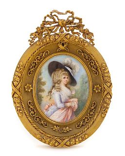 * A French Gilt Bronze Frame Height 8 1/2 inches.