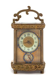 A French Brass Carriage Clock Height 5 inches.