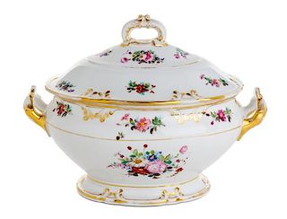 A Paris Porcelain Covered Soup Tureen Height 10 inches.