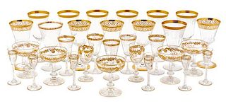 A St. Louis Glass Stemware Service Height of tallest 6 3/4 inches.