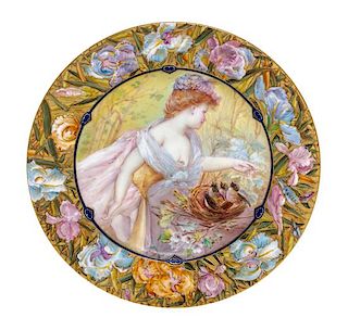 A Sevres Style Porcelain Portrait Plate Diameter 9 1/2 inches.