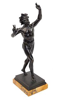 A Continental Bronze Figure Height 13 3/4 inches.