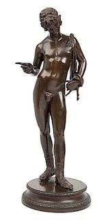 An Italian Bronze Figure Height 25 inches.