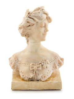 An Italian Alabaster Bust Height 18 inches.