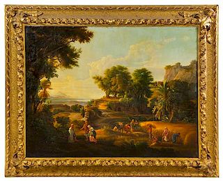 * Italian School, (18th/19th Century), Landscape with Figures at Harvest