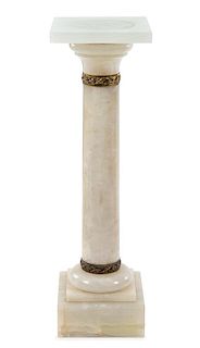 A Continental Gilt Bronze Mounted Onyx Pedestal Height 39 1/2 inches.