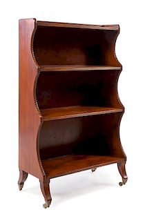 A Continental Mahogany Bookcase Height 45 x width 28 x depth 14 1/4 inches.