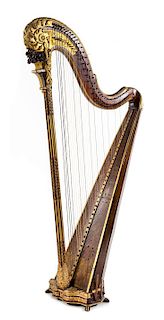 A French Painted and Parcel Gilt Harp Height 64 1/2 inches.