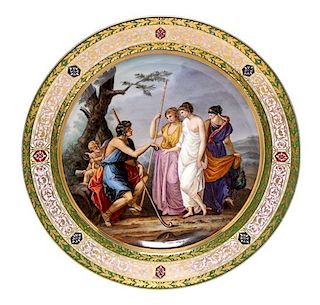 * A Vienna Porcelain Charger Diameter 14 inches.