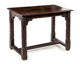 An English Baroque Oak Table Height 29 x width 39 inches.