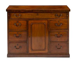A Georgian Style Mahogany Bachelor's Chest Height 31 x width 40 7/8 x depth 13 3/4 inches (closed).