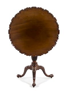A George III Mahogany Tripod Table Height 28 1/2 x diameter of top 30 inches.